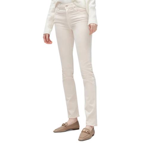 7 For All Mankind White Straight Stretch Jeans