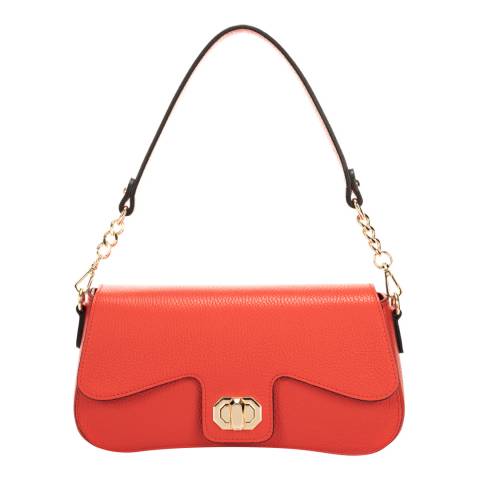 Markese Red Leather Top Handle Bag
