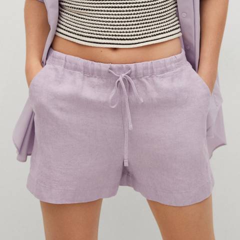 Mango Light/Pastel Purple Linen Shorts