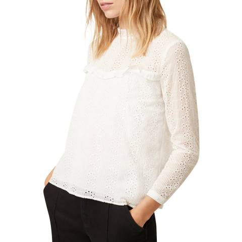Great Plains White Abbi Embroidered Blouse