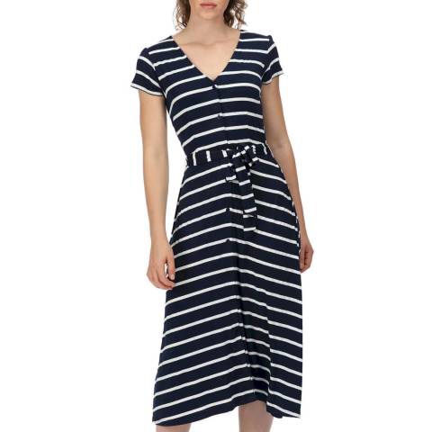 Regatta Navy/White Striped Stretch Midi Dress