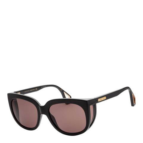Gucci Women's Black/Brown Gucci Sunglasses 57mm