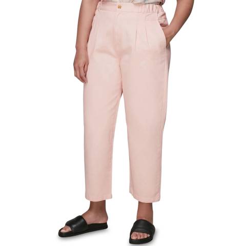 WHISTLES Pink Elasticated Waist Cotton Trousers