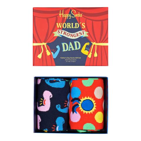 Happy Socks Multi Father's Day 2-Pack Socks Gift Set