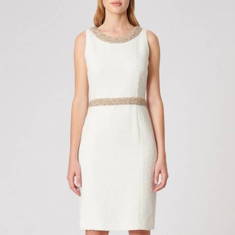 Paule Ka White Tweed Cotton Dress