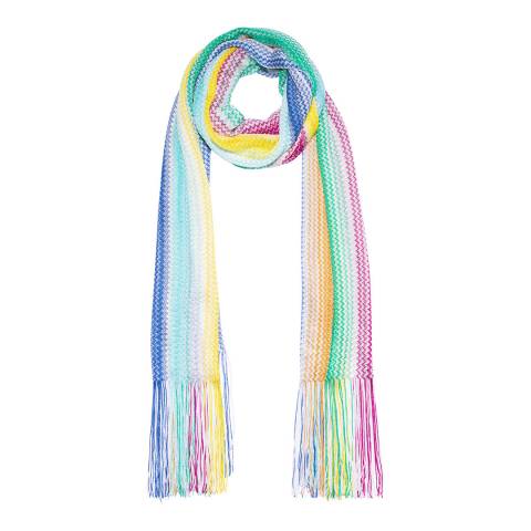 Missoni Multi Rainbow Stripe Knitted Scarf