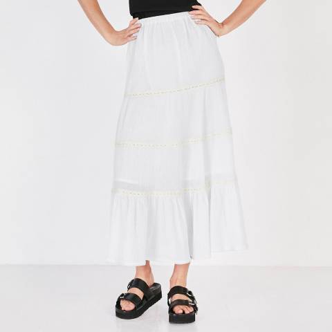 hush White Nusa Cotton Maxi Skirt
