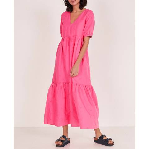 hush Bright Pink Kloe Midi Dress