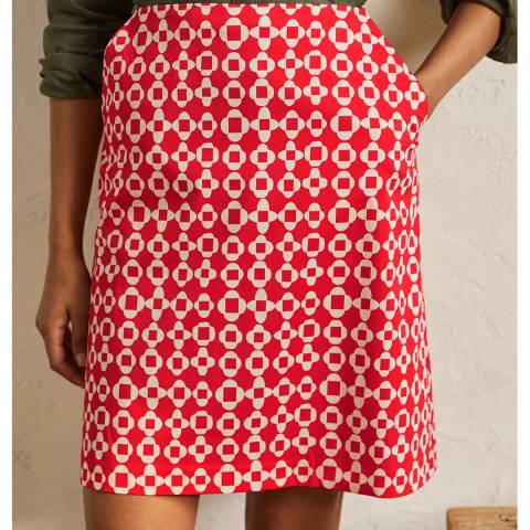 Boden Coral Mosaic Printed A-line Mini Skirt