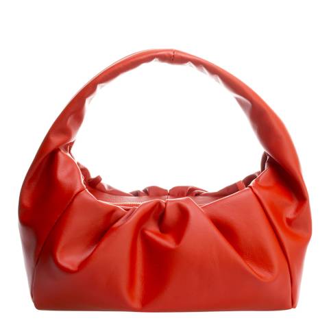 Markese Red Lather Scrunchie Design Shoulder Bag