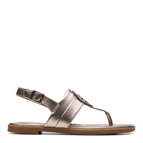 Clarks Metallic Reyna Glam Toe-Post Sandals