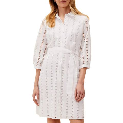Phase Eight White Caela Broidery Cotton Dress