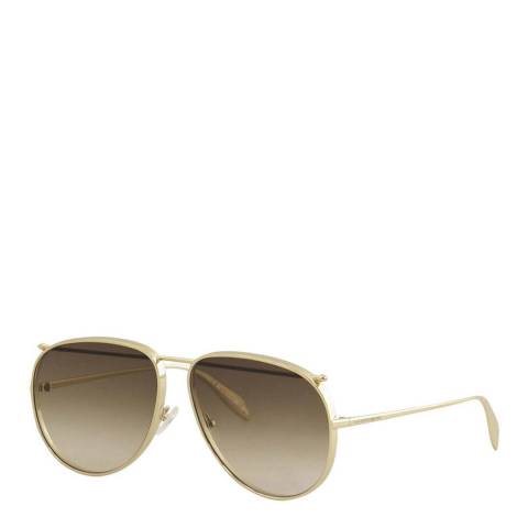 Alexander McQueen Unisex Gold/Brown Alexander McQueen Sunglasses 61mm
