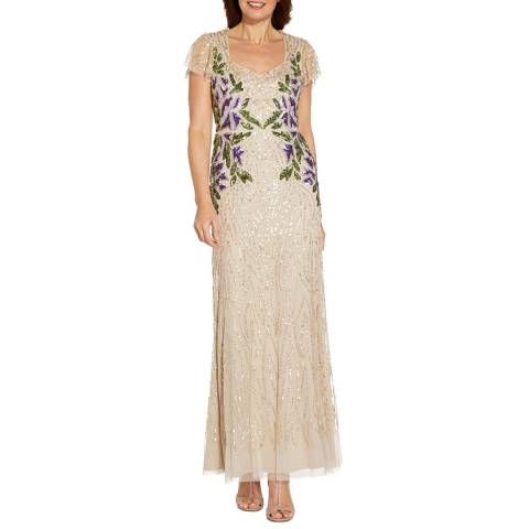 Adrianna Papell Ivory Beaded Gown