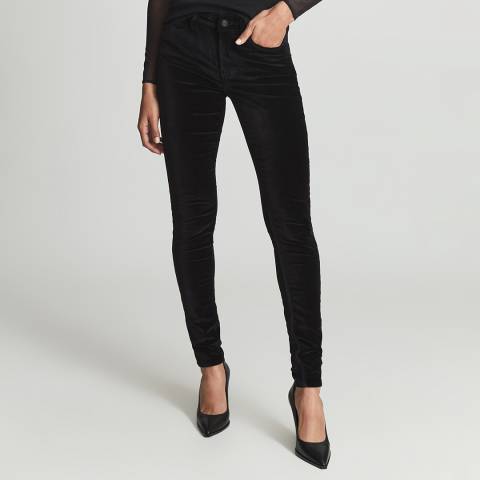 Reiss Black Lux Luxe Stretch Skinny Jeans