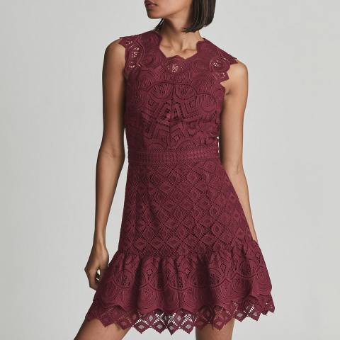 Reiss Berry Delilah Lace Mini Dress