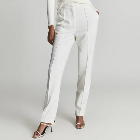 Reiss White Devon Wool Blend Trousers