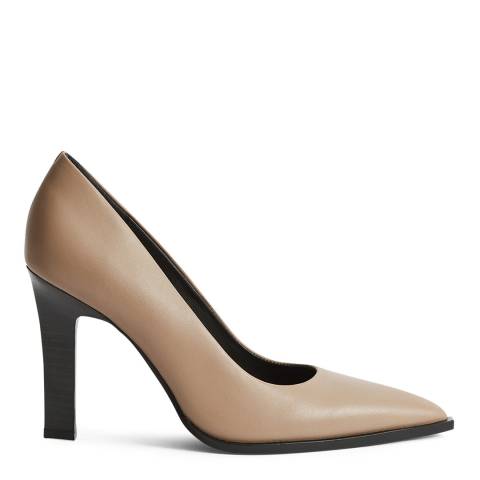 Reiss Taupe Ada Leather Heels