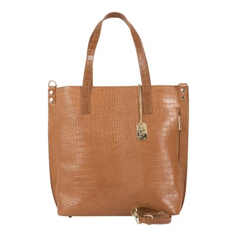 Anna Morellini Brown Margherita Leather Top Handle Bag