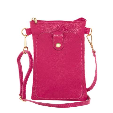 Anna Morellini Pink Erica Leather Crossbody Bag
