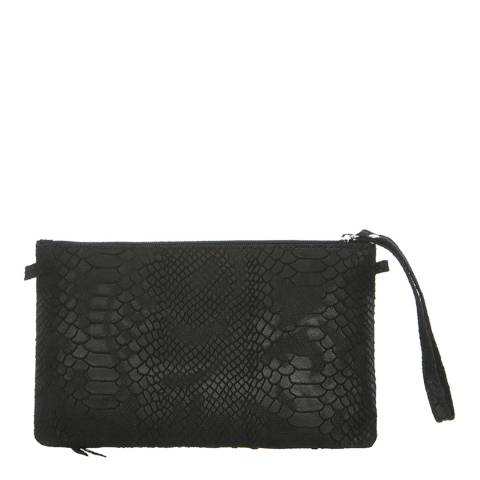Anna Morellini Black Marla Leather Clutch Bag