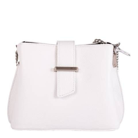Anna Morellini White Ciosa Leather Crossbody Bag