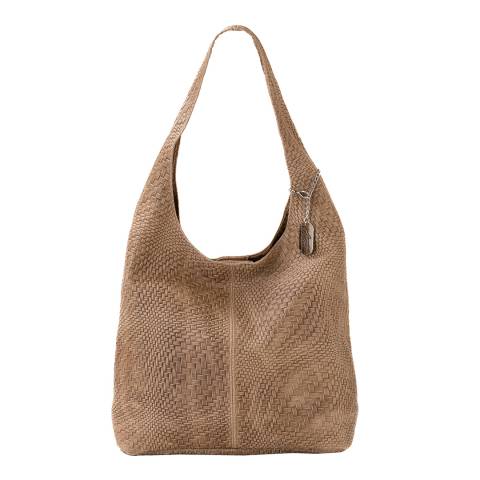 Anna Morellini Beige Palladia Leather Top Handle Bag