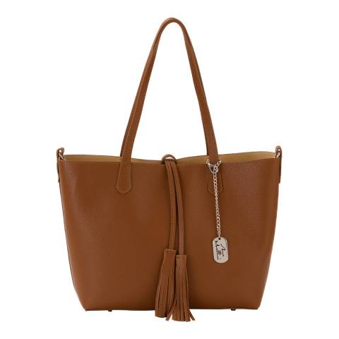 Anna Morellini Brown Apollina Leather Top Handle Bag