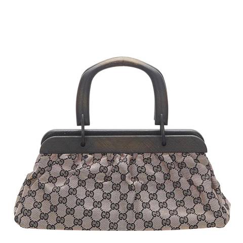 Vintage Gucci Brown Beige Black GG Handbag