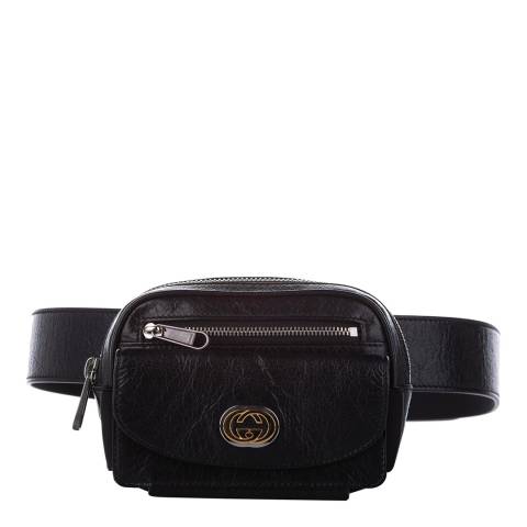 Vintage Gucci Black Interlocking G Belt Bag