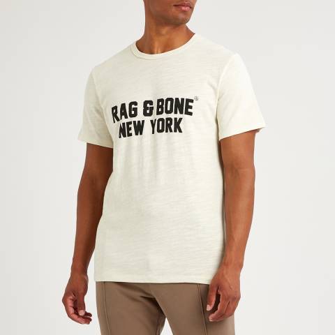 Rag & Bone White Branded Flame Cotton T-Shirt 