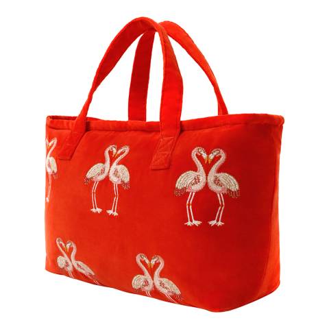 Elizabeth Scarlett Cherry Tomato Flamingo Velvet Day Bag