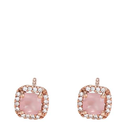 Le Diamantaire Rose Gold Pink Quartz Cushion Earrings