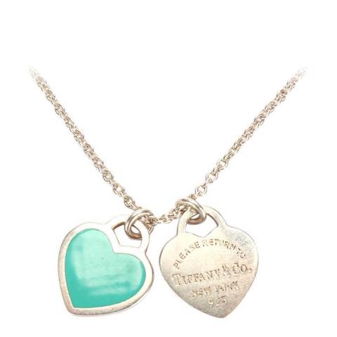 Vintage Tiffany & Co Silver Blue Heart Necklace