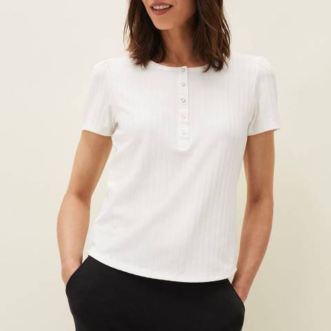 Phase Eight Ivory Dez Ribbed Top