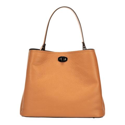 Markese Tan Leather Shoulder Bag