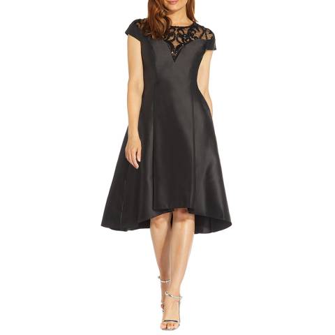 Adrianna Papell Black Sequin Sweetheart Detail Dress