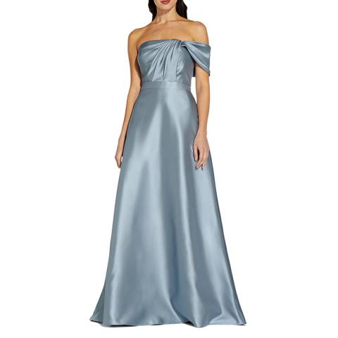 Adrianna Papell Moonlight Blue Mikado Ballgown Dress