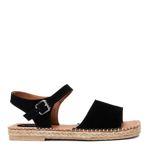Officina55 Black Flat Espadrilles Sandals 