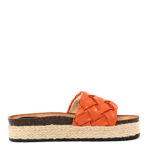 Officina55 Orange Braided Slip On Wedge Sandals 