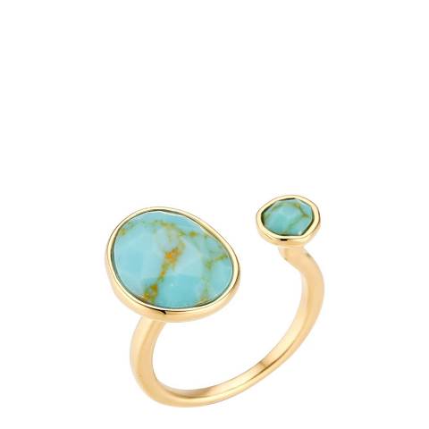Liv Oliver 18K Gold Multi Shape Turquoise Ring