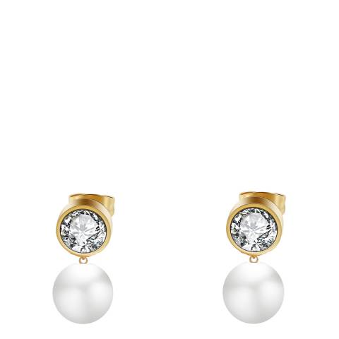 Liv Oliver 18K Gold Pearl Drop Embelished Earrings