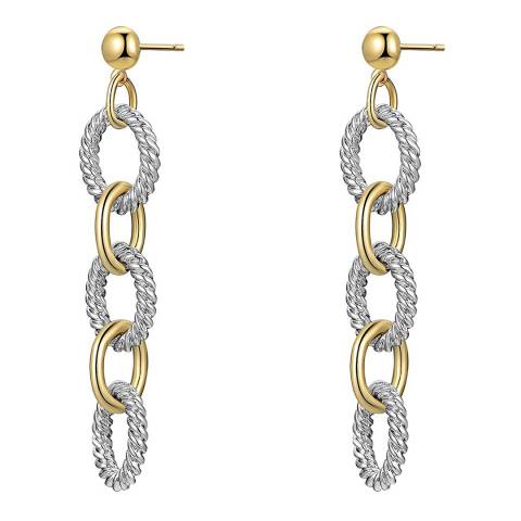 Liv Oliver 18K Gold Two Tone Link Earrings