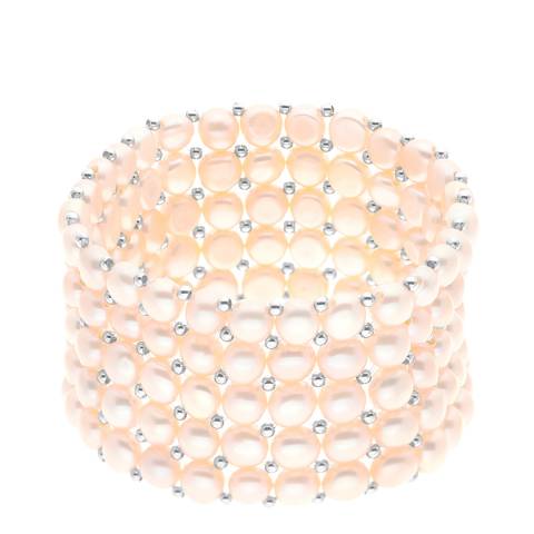 Mitzuko Silver/Pink Five Cultured Freshwater Pearl Bracelet