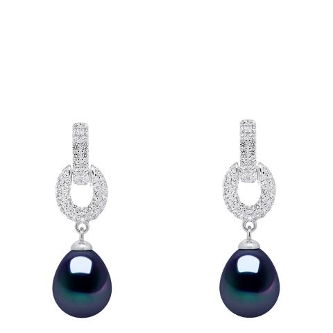 Mitzuko Silver/Black Cultured Freshwater Pearl Earrings 