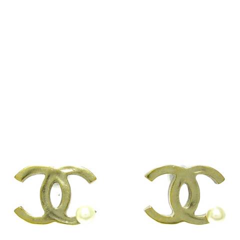 Vintage Chanel Gold Coco Mark Earrings