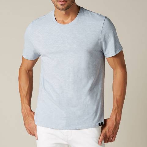 7 For All Mankind Light Blue Slub Cotton T-Shirt