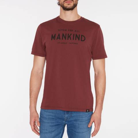 7 For All Mankind Red Logo Cotton T-Shirt