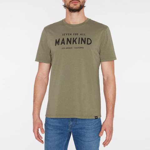 7 For All Mankind Army Logo Cotton T-Shirt