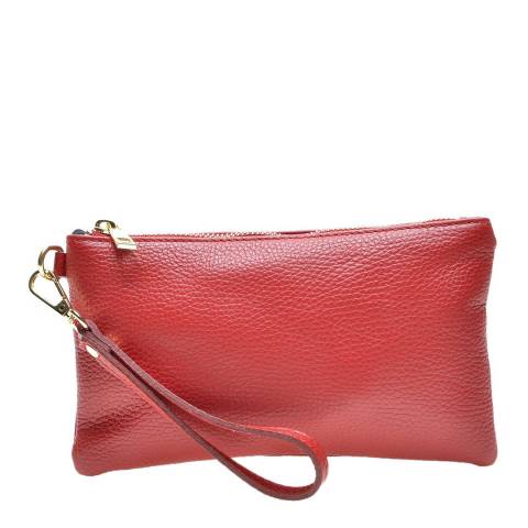 Red Leather Clutch Bag - BrandAlley